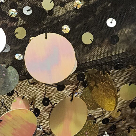 Size 4 Terani Satin Zebra Stripe & Net Tulle Halter Neck Party Dress AB Sequins - Picture 8 of 9